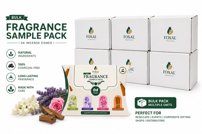 FOXAL Bulk Fragrance Sample Pack – 4 Natural Incense Cones (Pack of Multiple Units)